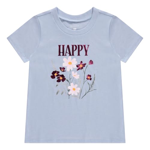 Image of BTween Girls 4 Piece Tops Fashionable Short Sleeve T-Shirt Casual Daily Shirt for Kids Assorted Colors