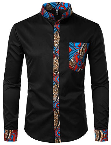 Amazon.com: ZEROYAA Men's Hipster Patchwork Design Slim Fit Long