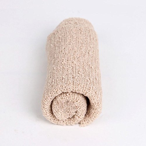 Cobertor de fotografia para recém-nascido Pixnor Baby Wrap com elástico para foto bege
