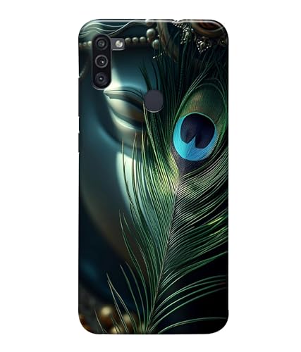 Image of Lord Krishna Mor Pankh Printed Hard Back Case Cover Compatible for Samsung Galaxy M12 / Samsung F12 / Samsung A12 (Multicolor) - D1663