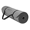 Gaiam Essentials Thick Yoga Mat Fitness & Exercise Mat with Easy-Cinch Yoga Mat Carrier Strap, 72″L x 24″W x 2/5 Inch Thick