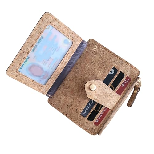 Minimalistic Cork Wallet with Snap Closure Eco Friednly Vegan gift (Plain Cork)2