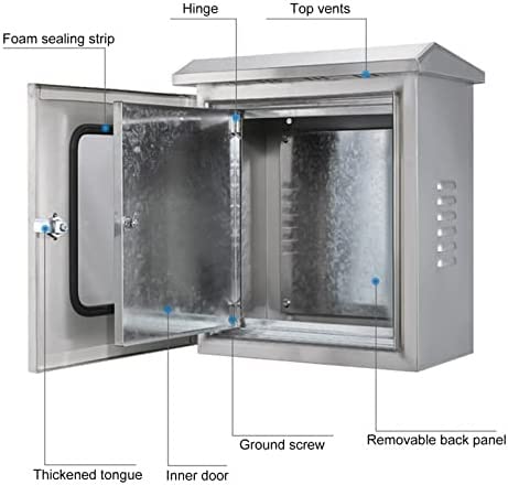 Caja de conexiones eléctrica Caja De Conexiones Eléctricas For Exteriores/interiores, Caja De Acero Inoxidable Resistente Al Agua Y Al Polvo Con Puertas Dobles, Gabinete De Distribución De Energía Con