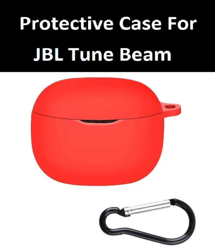 Image of ColorCase Front & Back Full Protection Silicon Case Cover for JBL for Tune Beam - (Red) (Earbuds Not Included)
