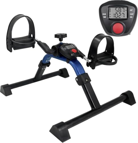 Vaunn Under Desk Bike Pedal Exerciser Ergometer with LCD Display – Mini Pedal Exerciser for Arm & Leg Workout, Folding Desk Cycle for Home Office, Physical Therapy & Low Impact Cardio