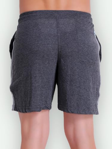 Image of T.T. Cotton Blend Shorts for Men | Regular Fit | Elasticated & Zipper | 2 Sided Pockets & 1 Back Pocket | Solid | Above Knee Length Bermuda Short | Ideal for Casual Outings