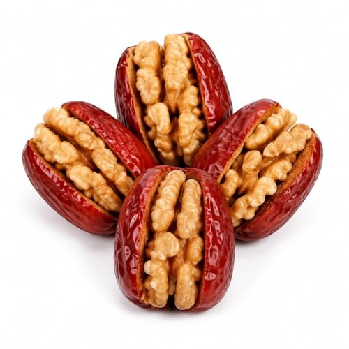 Dátil Rojo Relleno de Nueces Enteras - Fruta Grande de Calidad, Bolsa de 500g(500g)