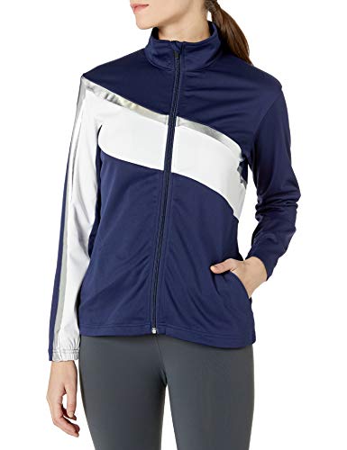 Augusta Sportswear Women's Aurora Jacket, Navy/White/Metallic Silver, Small
