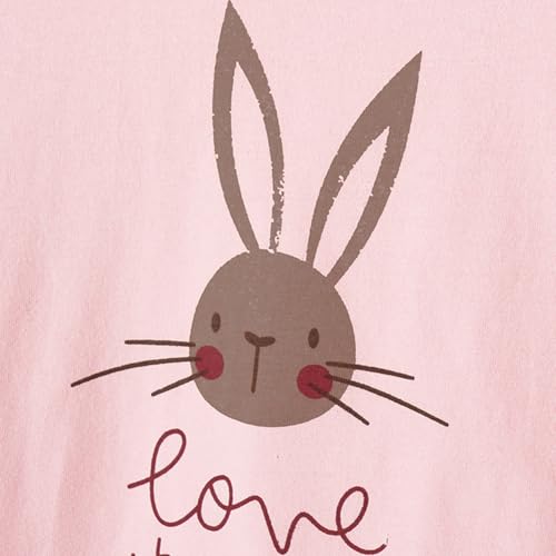 Image of Toddler Girls Bunny T-Shirt Cotton Baby Short Sleeve Easter Outfits Rabbit Shirts Soft Summer Casual Tee Tops