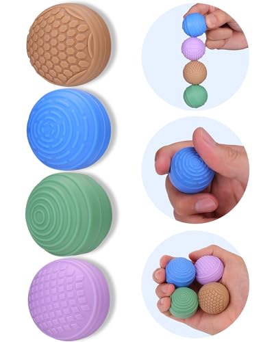 Palksky Magnetic Balls Fidget Toy, 4PCS Silicone Magnets Balls Desk Fidget Adults Anxiety, Fingertip Magnetic Toys for Office Desk Magnetic Toys, Relief Stress and Anxiety