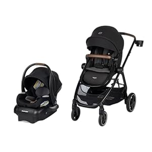 Maxi-Cosi Zelia™ Luxe 5-in-1 Modular – Baby Travel System Car Seat and Stroller, Infant Car Seat and Stroller Combo, Baby Car Seat and Stroller Combo in New Hope Black