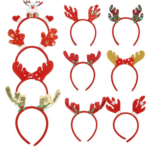Image of PALAY 10 Pcs Chirstmas Hair Band for Girls Kids Antler Headband Chirstmas Hairbands Chirstmas Party Dress Up Chirstmas Costume Hair Accessories Christmas Gifts for Girls, Boys, Kids