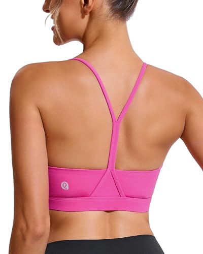 Image of RUNNING GIRL Sports Bras for Women,Y-Back Medium Support Workout Sports Bra Padded Racerback Supportive Bras Push up(WX3048 Hot Pink M)