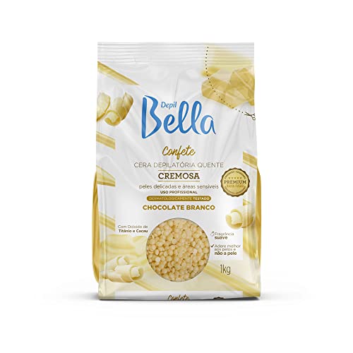 Cera Confete Cremosa Chocolate Branco Depil Bella 1 kg
