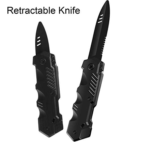 Boao 4 Pieces Retractable Knife Prop Knife Fake Knife False Trick Gadget Toy Disappearing Dagger Prop Fake Plastic Blade For Halloween Fools Day Party #TOP2