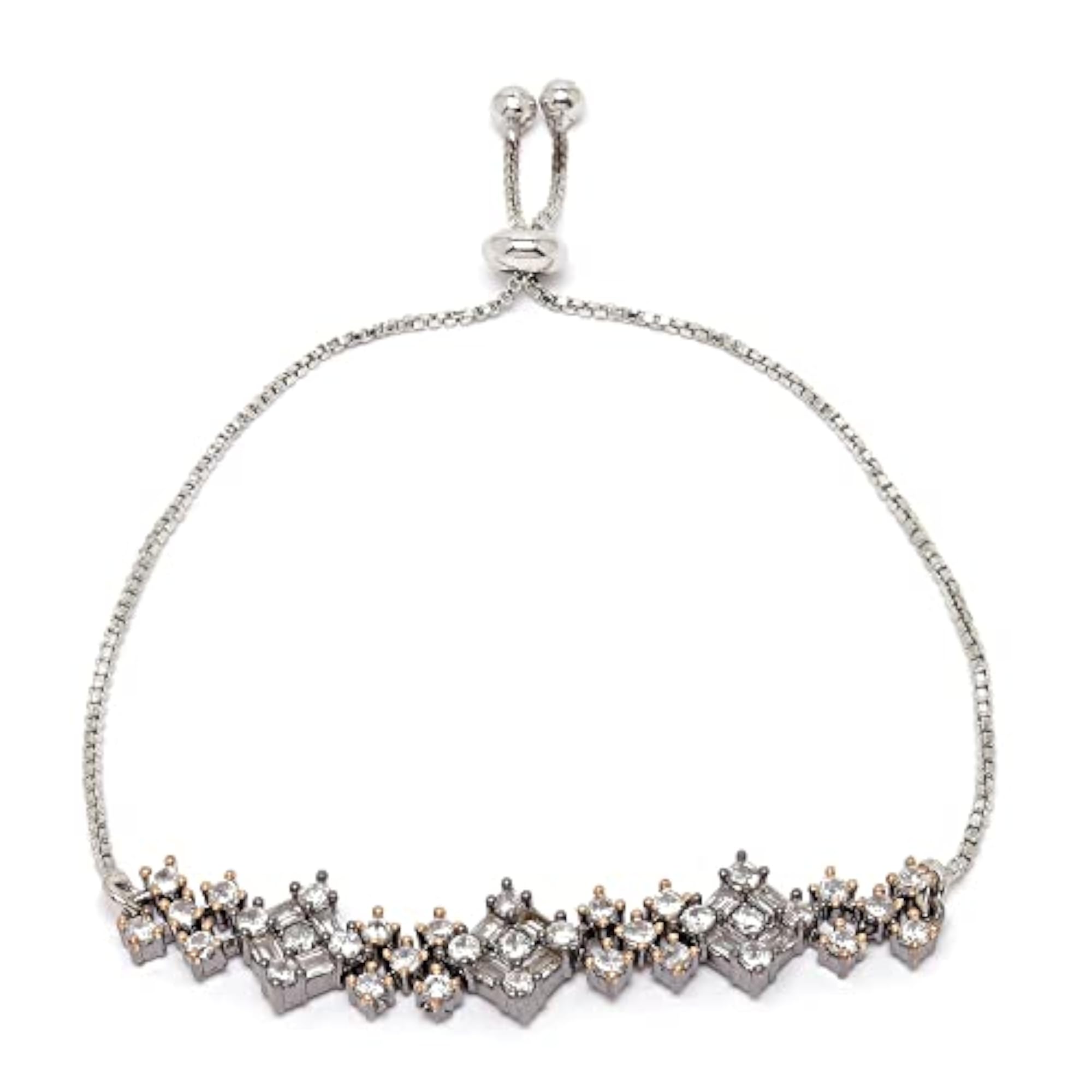 Rose Black American Diamond Square Jewellery Set