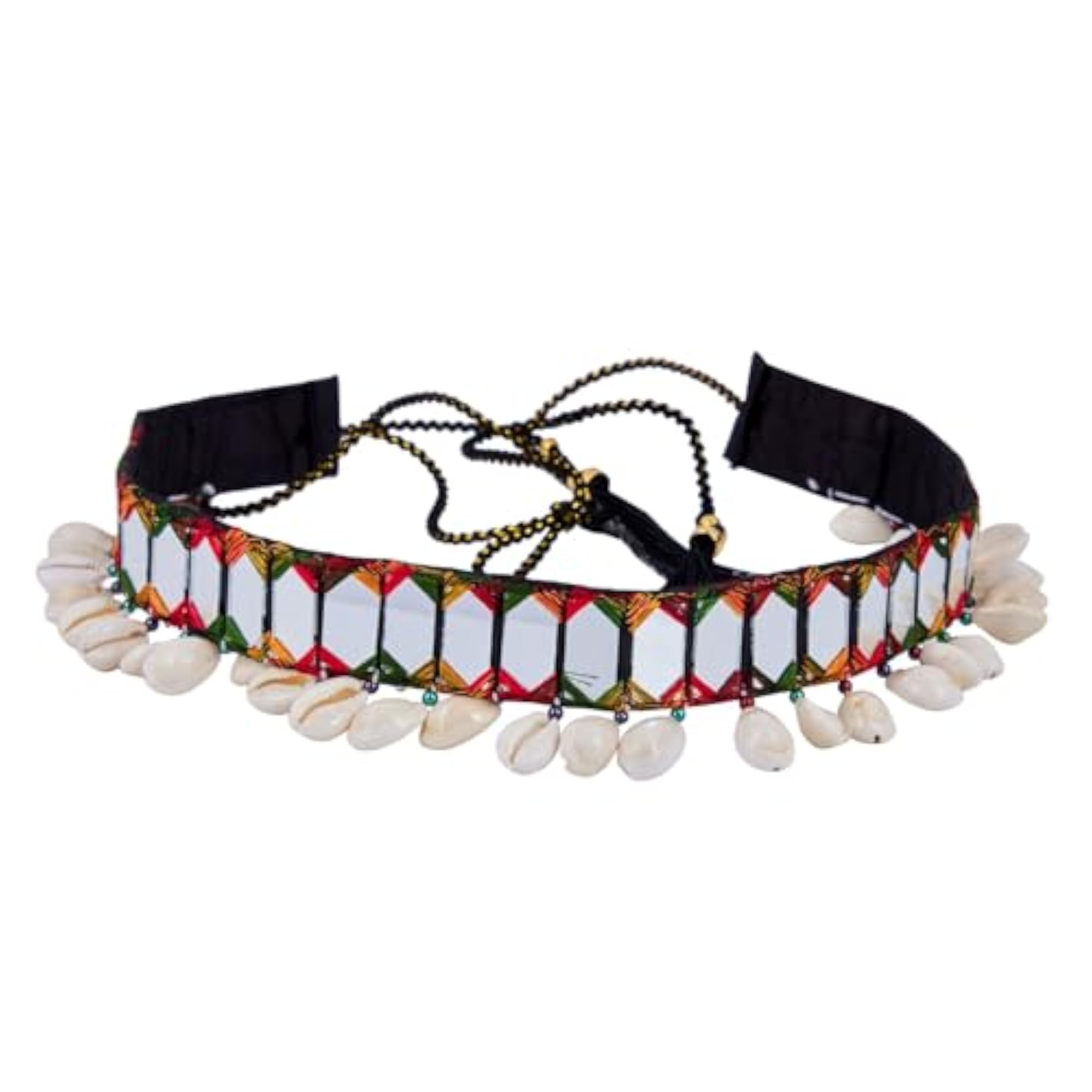 MultiColor Mirror Embellished Kamarpatta for Women, Fancy Waist Chain