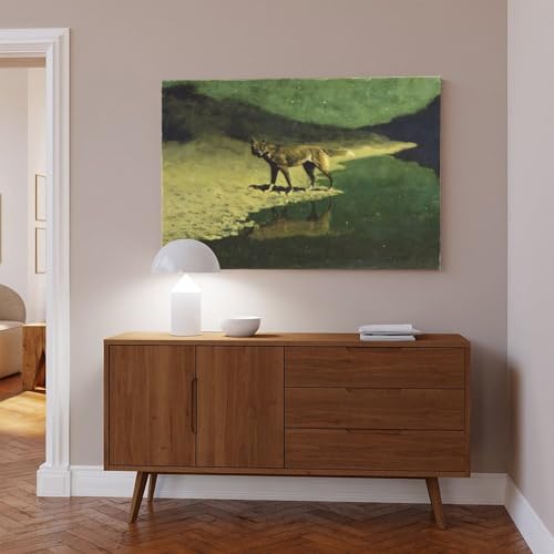 Loup au clair de lune Remington impression toile de qualité - 6