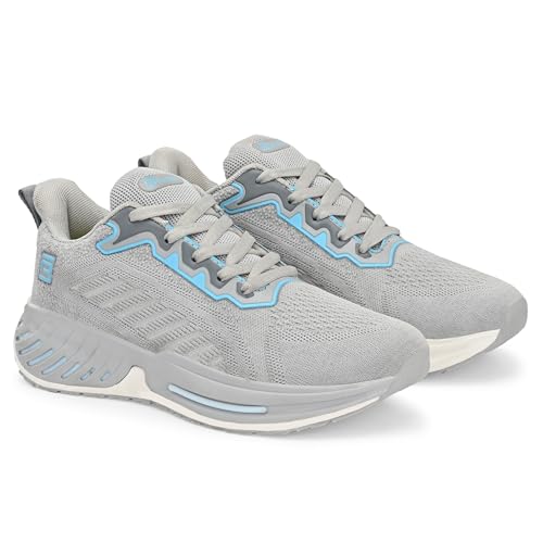 Image of Birde Men's Sports Shoes for Gym, Walking, & Running Lightweight Comfortable Sports Shoes | Colour - Grey EVA-TPR-TPU Jaquard Knit Sports Shoes