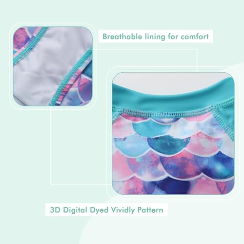 Image of Girls One Piece Swimsuits Short Sleeve Rash Guard for Girl Hawaiian Bathing Suit with Sun Protection Beachwear
