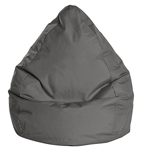 Gouchee Home Brava Collection Contemporary Polyester Upholstered Plush Bean Bag Chair, Gray