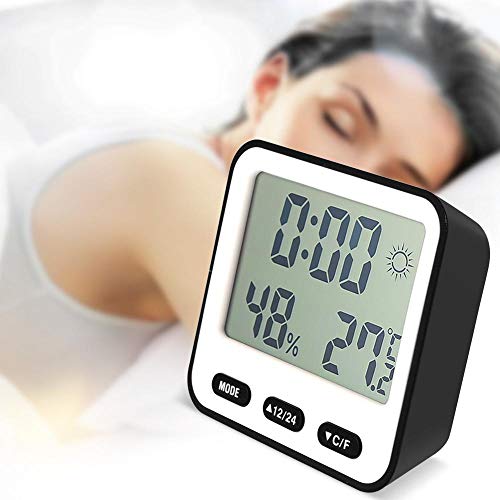 Reloj despertador digital y termómetro LCD ideal para el dormitorio 5