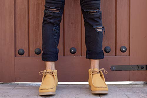 Amali Jason2 Chukka Boots for Men - Men\'s High-Top Casual Boots Manmade Suede Desert Chukka Boots - Casual Boots Lace Up Crepe Rubber Sole - Mens Desert Chukka Boots Tan Size 10 - Thumbnail 5