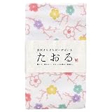泉州タオル さらさらガーゼ パイル 日本製 (フェイスタオル, 梅ちらし)