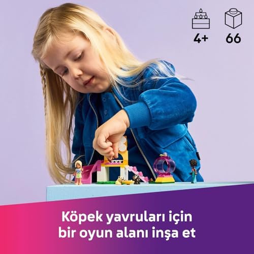 LEGO Friends Yavru Köpek Oyun Parkı 42665-4 Yaş ve Üzeri Kız ve Erkek Çocuklar için 3 Köpek Figürü ile Aliya ve Sara Mini Bebekleri İçeren Yaratıcı Oyuncak Yapım Seti, Hediye Fikri (66 Parça) - Görsel 5
