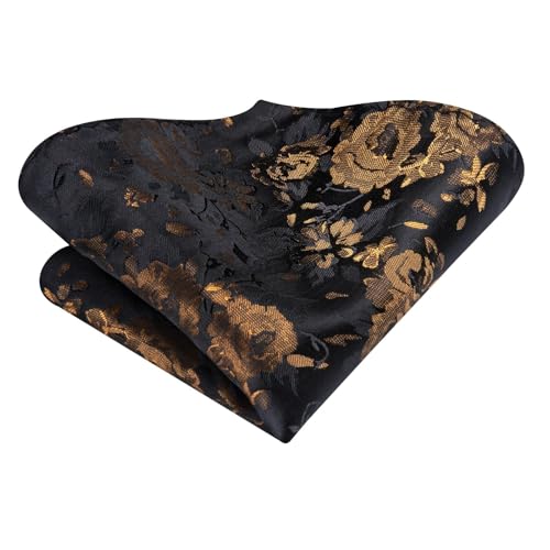Image of Hi-Tie 70 inches Ties for Men Silk Extra Long Necktie and Pocket Square Cufflinks Set Men Big and Tall Tie Business
