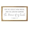 VILIGHT Wood Nursery Wall Decor for Girl and Boy New Mom Gifts Framed Rustic Signs for Kids For This Child I Have Prayed 16×86 Inches