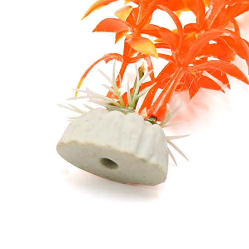 sourcingmap® 6pcs Orange Plastic Aquarium Plants Fish Tank Grass Plant Decorative Landscape, 4.5x2.5x19.5cm/1.8"x1.0" x 7.7"(L*W*H) - Image 3