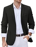 COOFANDY Mens Two Button Blazer Jacket Classic Fit Sport Coat Casual Business Suit Jackets Black