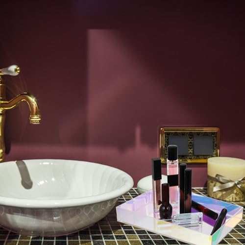Bandeja de almacenamiento de acrílico rectangular para organizar hogar y baño 7