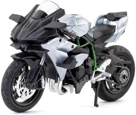 Image of Police Motorcycle Toy - Pull Back Motorcycle Toys, Tiny Gift with Music Lighting, Latte Motorcycles Toy for Kids Boys Age 3-8 Year Old [Multicolor] (1:12 Scale Kawasaki Ninja H2R-Silver)