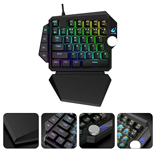 Mobestech Teclado para uma mão RGB Backlight Mecânico Meio teclado programável para jogos