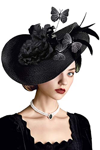 TOPEREUR Fascinator Hut Mit Blumen & Federn - Elegante Haarspange Für Besondere Anlässe