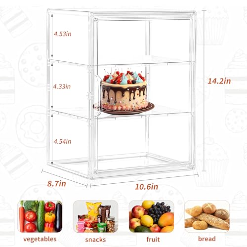 Image of Bread Box for Kitchen Countertop, 3 Layers Pastry Display Case, 2 Pack