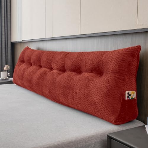 Large Bolster Triangular Headboard Wedge Backrest Positioning Support Bed Rest Reading Pillows Headboard Wedge Pillows for Day Bed with Removable Cover