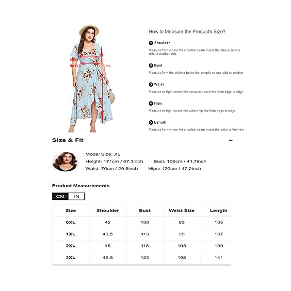 Milumia-Plus-Size-Women-Empire-Waist-Asymmetrical-High-Low-Bohemian-Maxi-Dress Milumia Women Floral Print Boho Asymmetrical High Low Maxi Wrap Dress