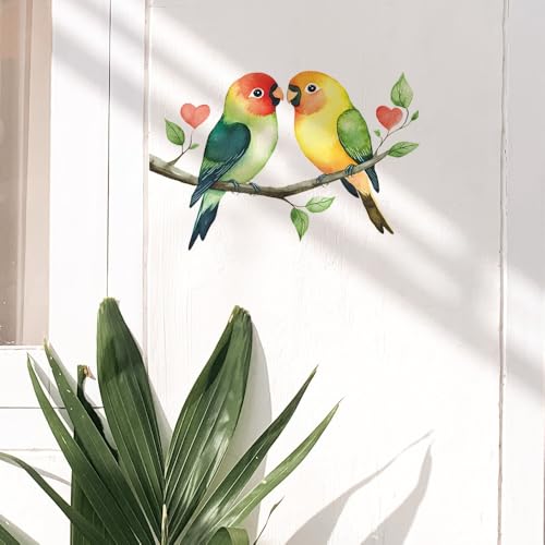COVPAW Lot de 2 autocollants muraux motif oiseaux pour porte, mur, fenêtre, porte en verre,...