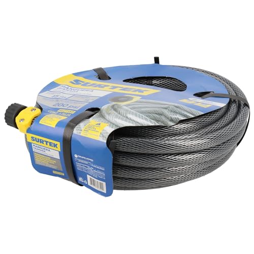 Riego, Tools Surtek M12T15P Manguera para jardín tramada gris con conector plásticos 1/2', 15 m