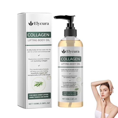 Elycura Collagène Oil, 2026 Huile Corporelle Raffermissante Magique pour Cicatrices, Rides et Vergetures, 3,38 Oz Liq (1 bouteille)