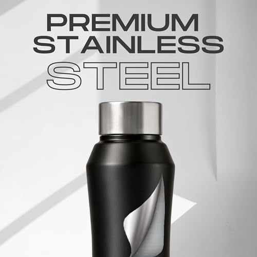 Image of Speedex Stainless Steel Water Bottle 1 Ltr, Leak Proof Screw Cap, BIS Approved 1000 ml Metal Bottle For Daily, Office, School, Gym, Travel Use for Men, Women, Kids, Adults, Black, Set of 4