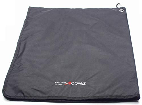 A99Golf Rain Hood Towel Waterproof Golf Bag Cover with Free Carabiner Clip w/Microfiber Towel17 3/4" x 19 1/4" (Black)