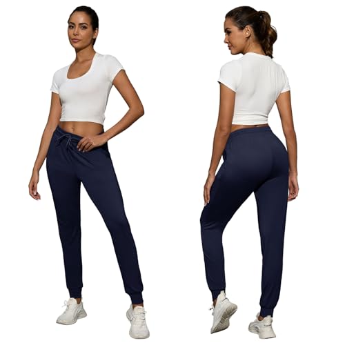 CE' CERDR 3/1 Pack Lightweight Joggers for Women with Pockets Drawstring Athletic Sweatpants for Workout Yoga Running2