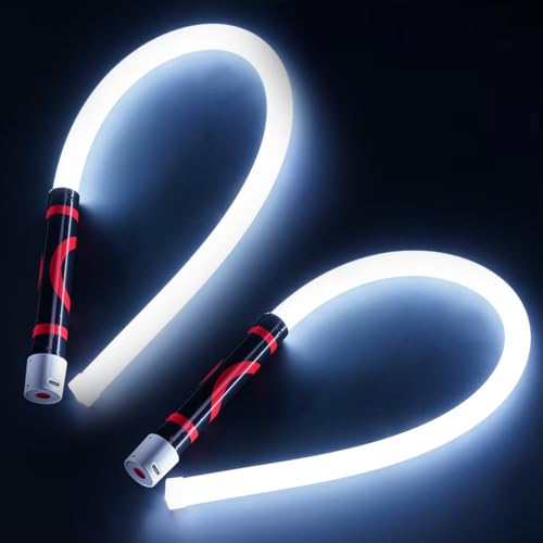 Bâton lumineux LED flexible de 76,2 cm, 2 lampes de travail pliables super lumineuses avec 3 modes, lampe de poche LED mains libres rechargeable pour les...