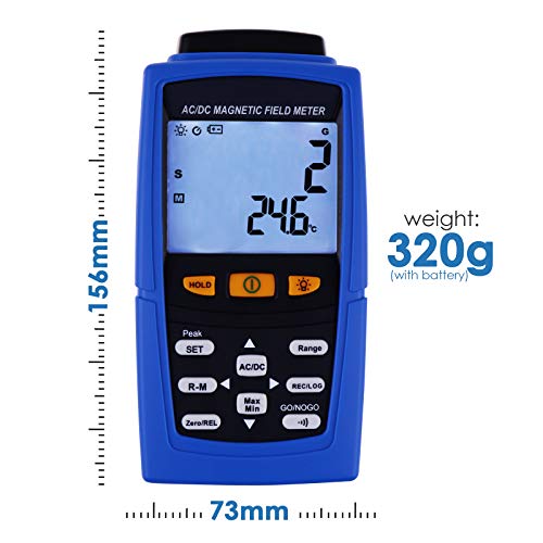 Medidor Digital Campo Magnético AC/DC 0–3000mT 0–30000G miniatura 6