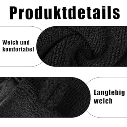 agogue 5 Stück 15 X 21cm Schwarz Langlebig Waschlappen Baumwolle,Reinigung Waschhandschuh Stark Wasserabsaugend Waschlappen Frottee Weich Waschhandschuh Körper Mit Hängenden Ringen – Bild 4
