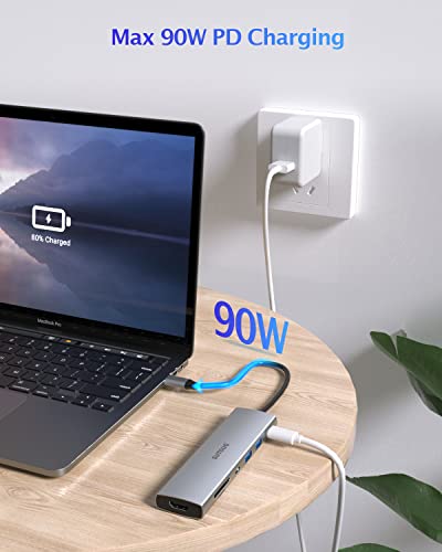 Docking Station, 7 in 1 USB C Hub with HDMI 4K@30hz Output100W Type C Charging Port - image 5